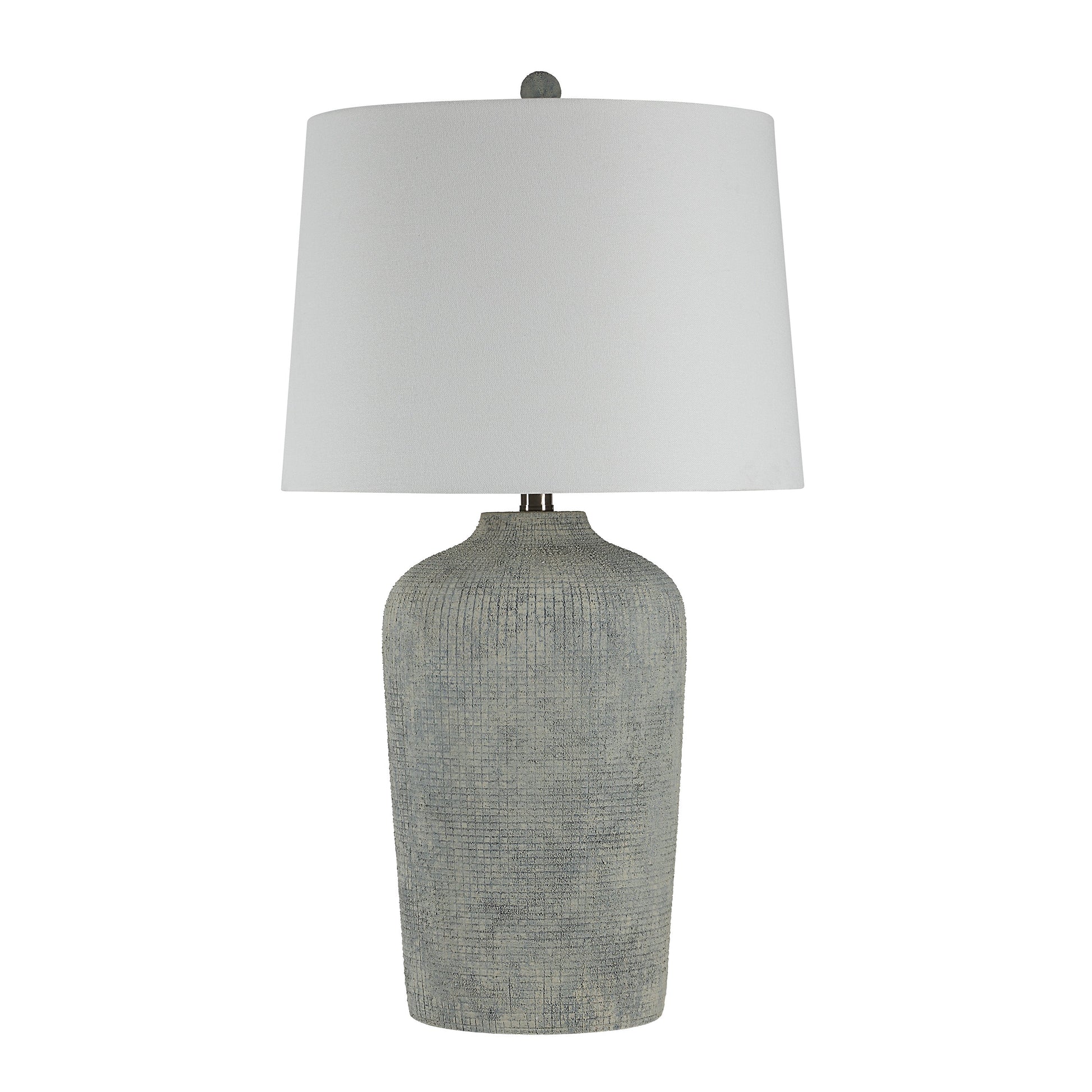 Aurelle 28.5" Table Lamp Grey with Linen Shade-Table Lamp-DECOROLALA