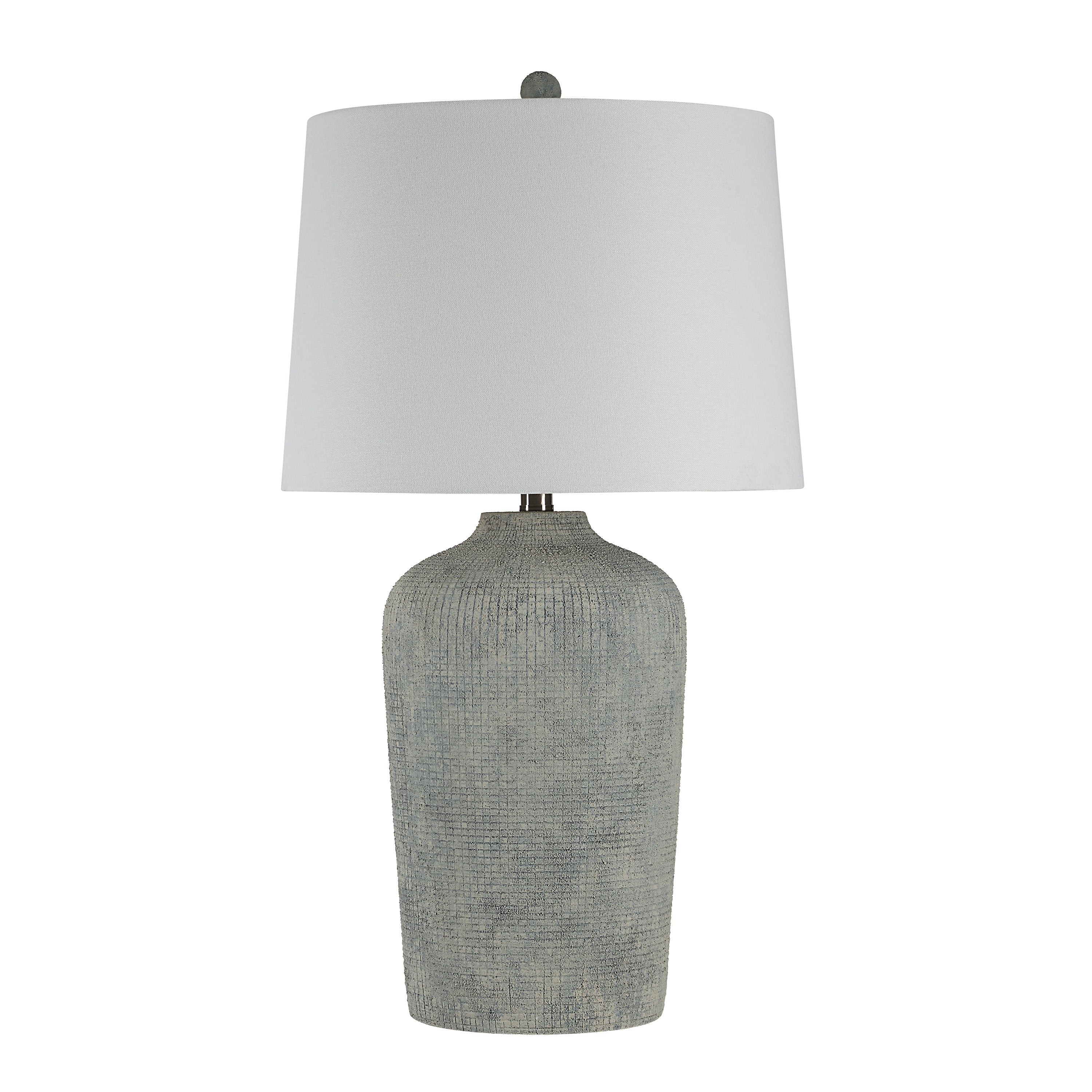 Aurelle 28.5" Table Lamp Grey with Linen Shade-Table Lamp-DECOROLALA