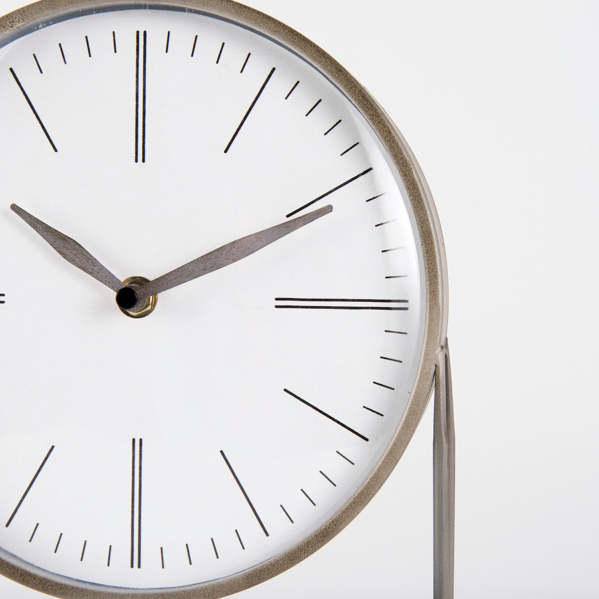 Aurus Matte Gray Metal Table Clock-Table Clocks-DECOROLALA