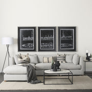 Austen 36L x 36W x 14.5H Round White Marble Top W/ Black Metal Frame Coffee Table-Coffee Tables-DECOROLALA