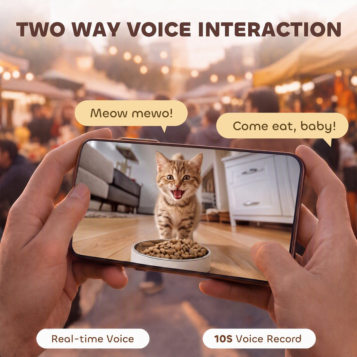 Automatic Cat Feeder with Camera - 8L WiFi App Control White-Dogs-DECOROLALA
