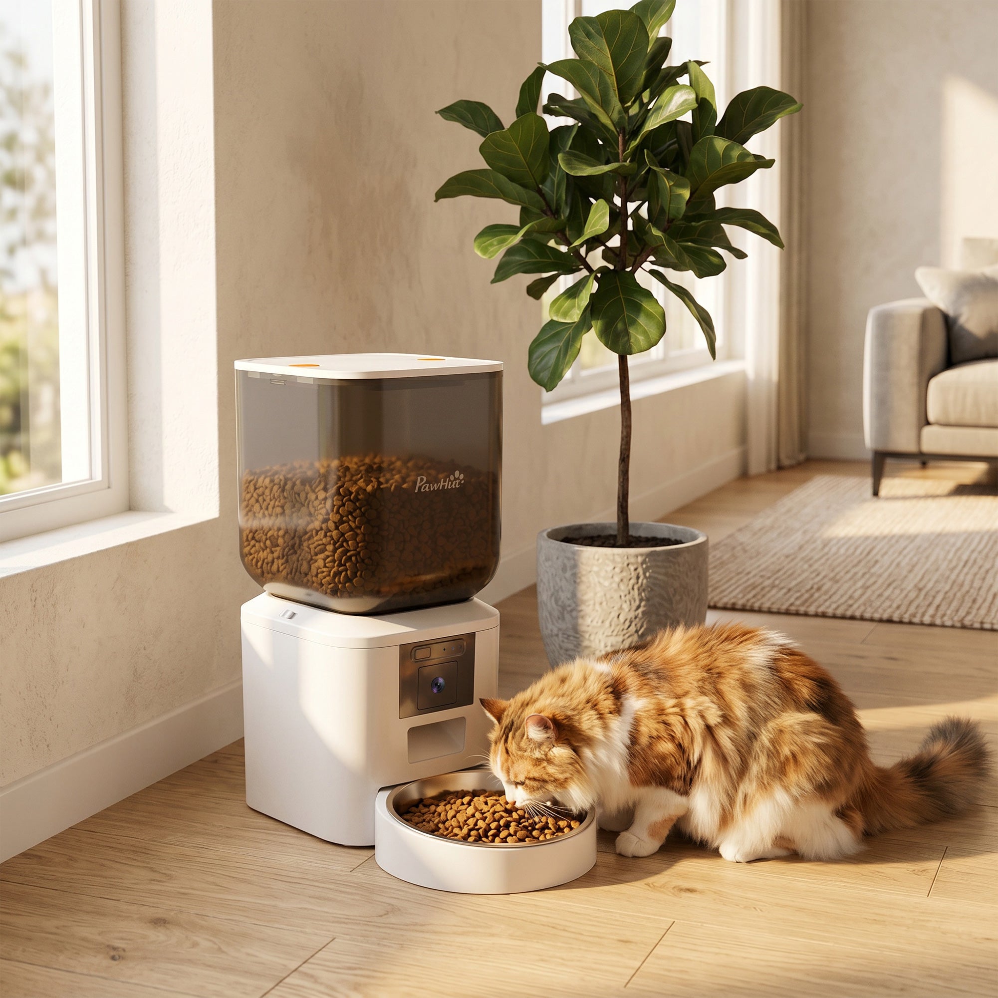 Automatic Cat Feeder with Camera - 8L WiFi App Control White-Dogs-DECOROLALA