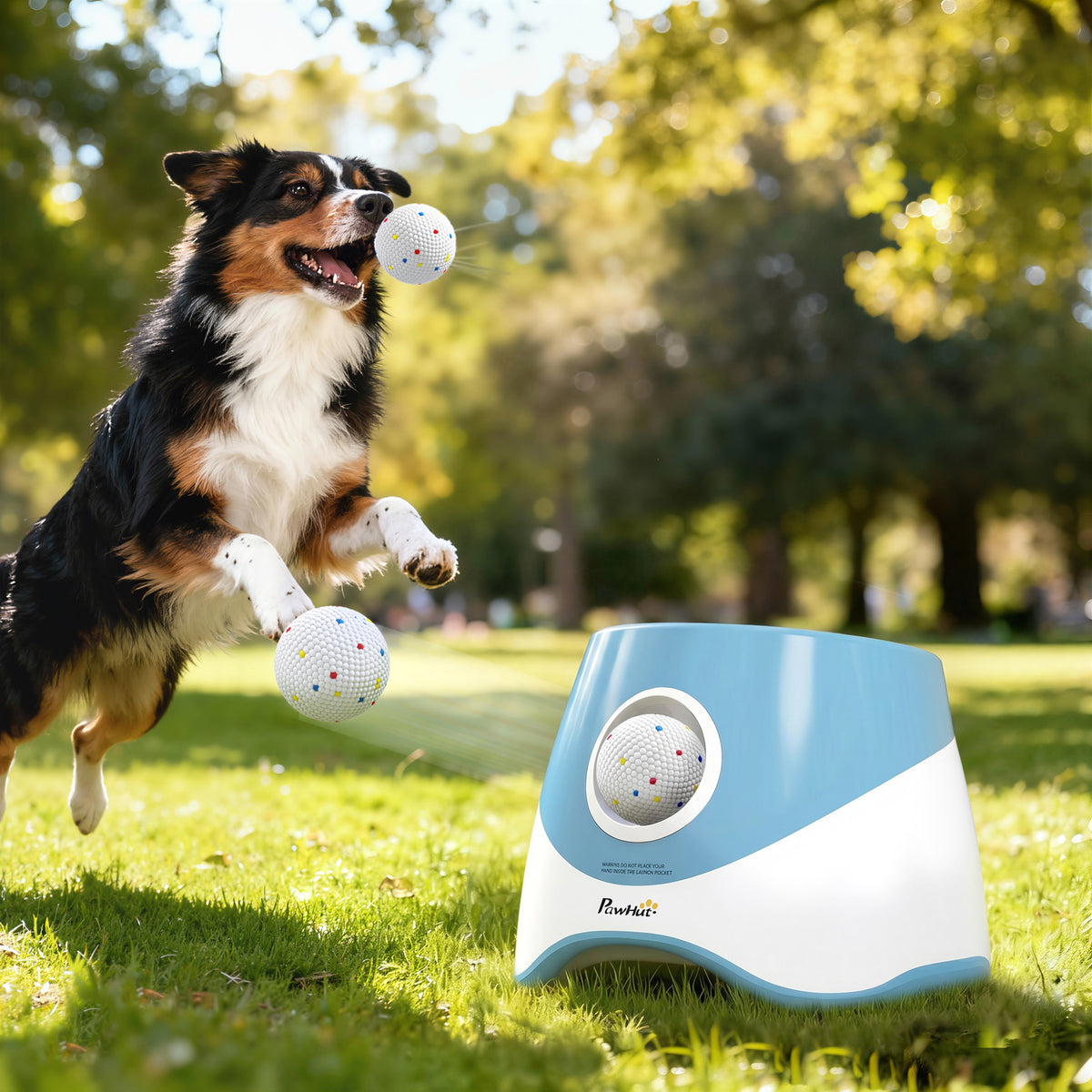 Automatic Dog Ball Launcher - Blue with 5 ETPU Balls 2.3"-Dogs-DECOROLALA
