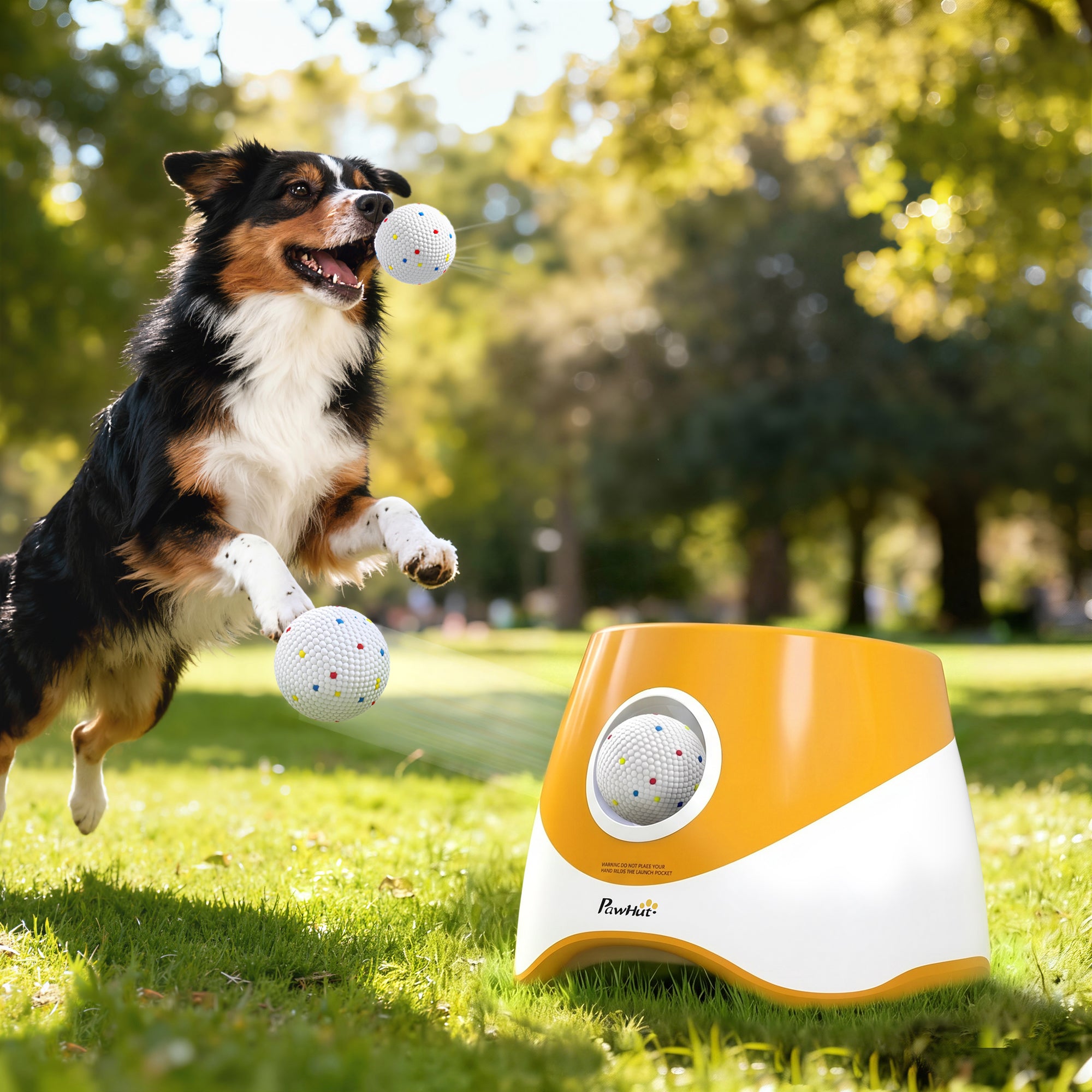 Automatic Dog Ball Launcher - Orange with 5 ETPU Balls 2.3"-Dogs-DECOROLALA