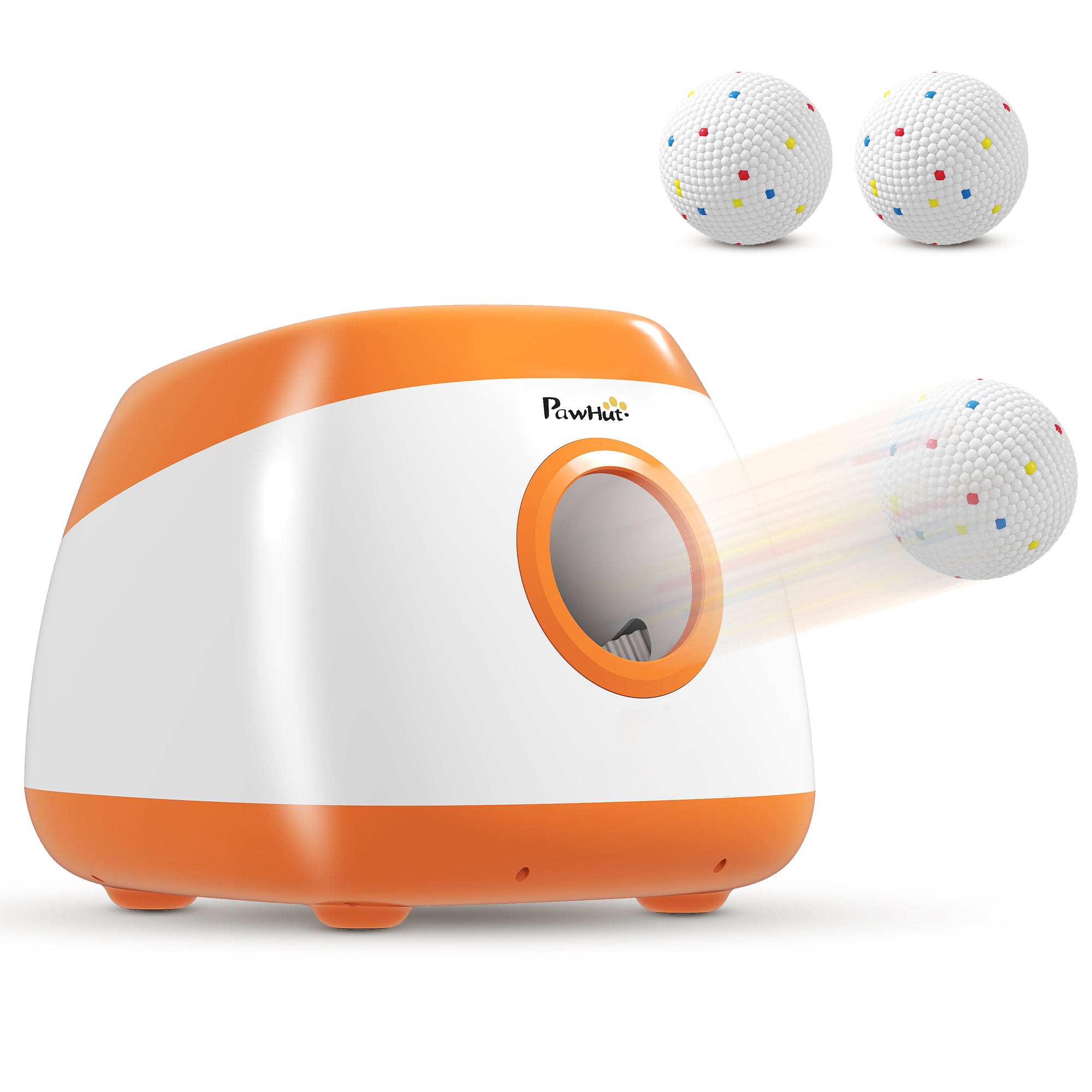 Automatic Dog Ball Launcher with 3 ETPU Balls - Orange-Dogs-DECOROLALA
