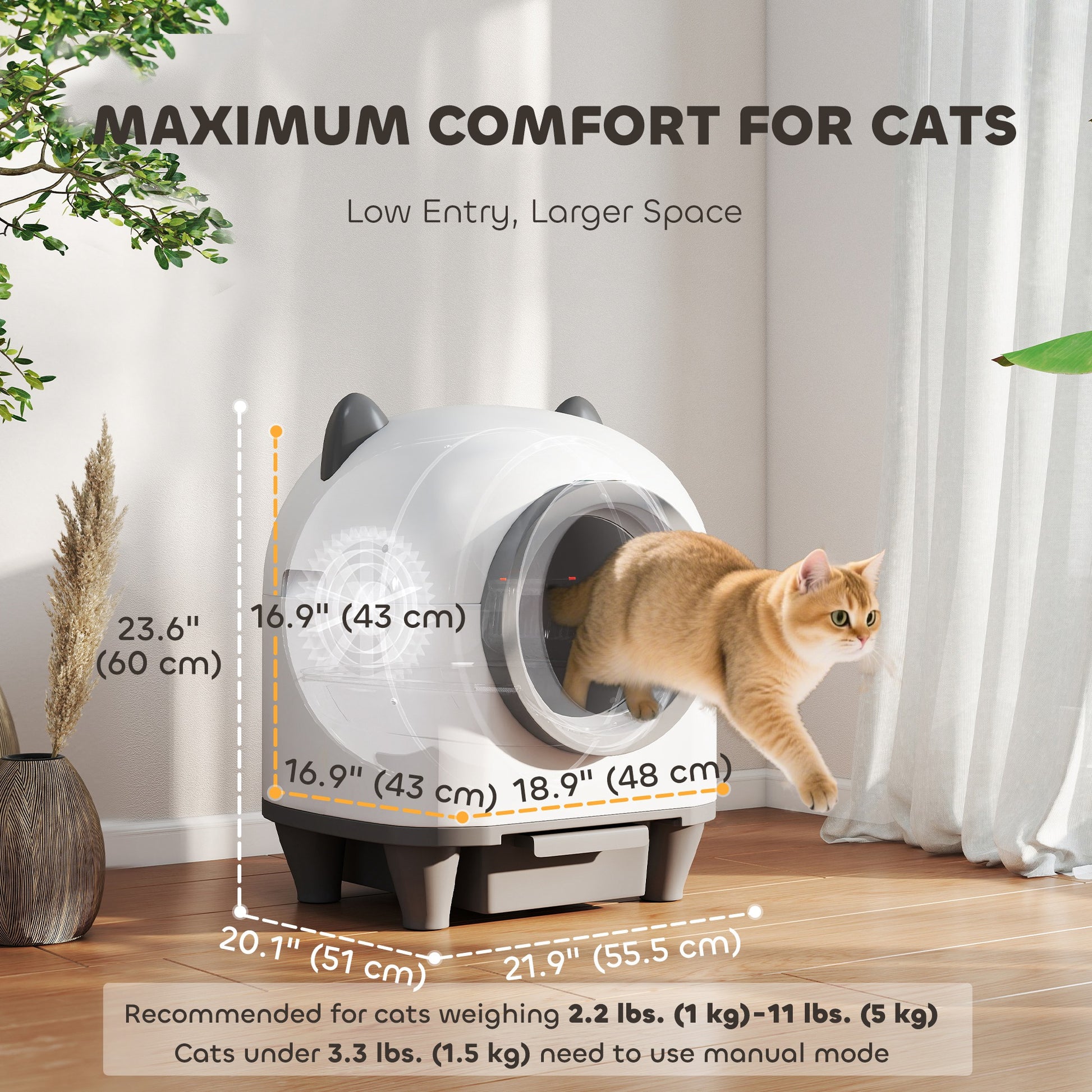 Automatic Self-Cleaning Cat Litter Box with App Control-DECOROLALA