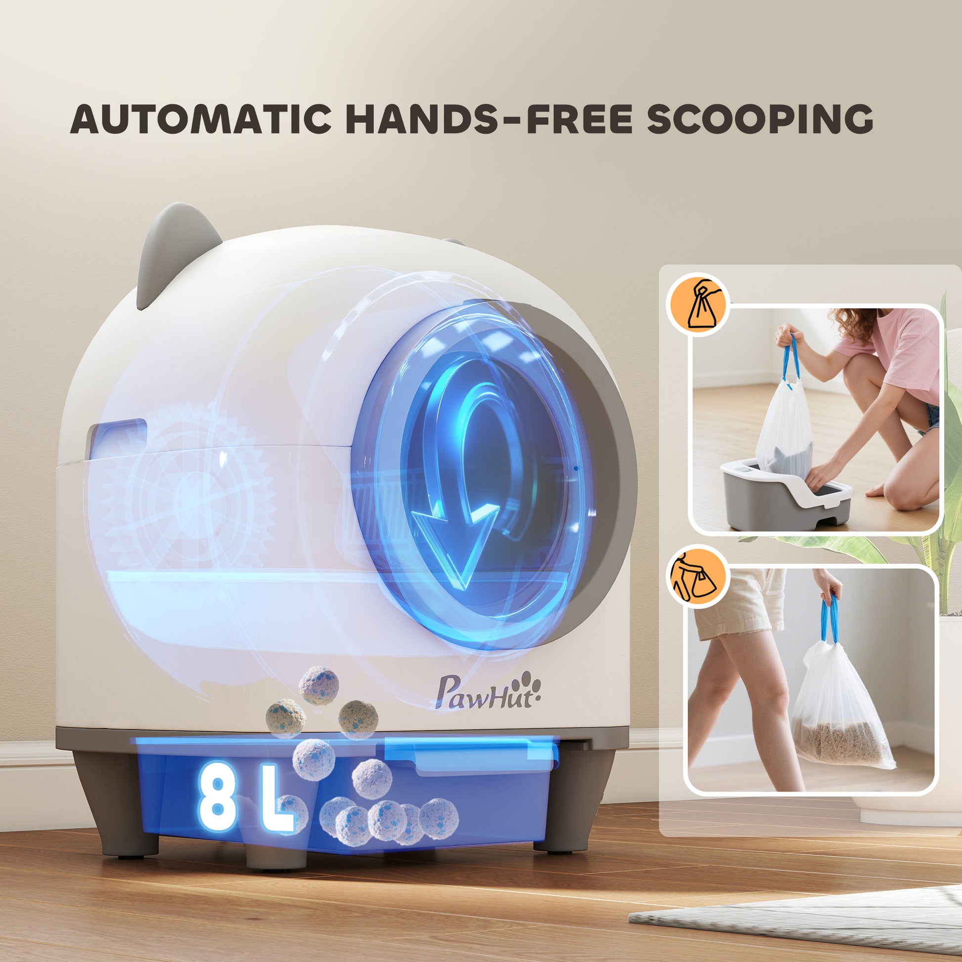 Automatic Self-Cleaning Cat Litter Box with App Control-DECOROLALA