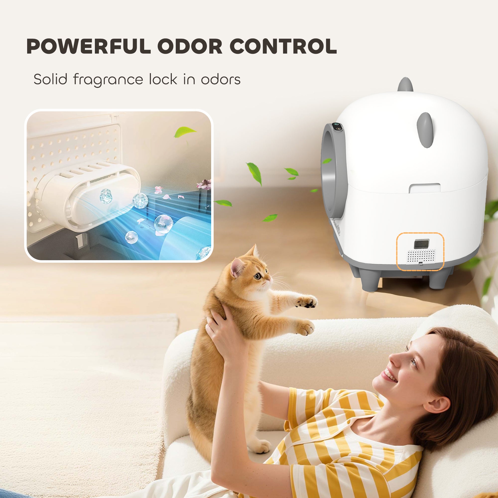 Automatic Self-Cleaning Cat Litter Box with App Control-DECOROLALA