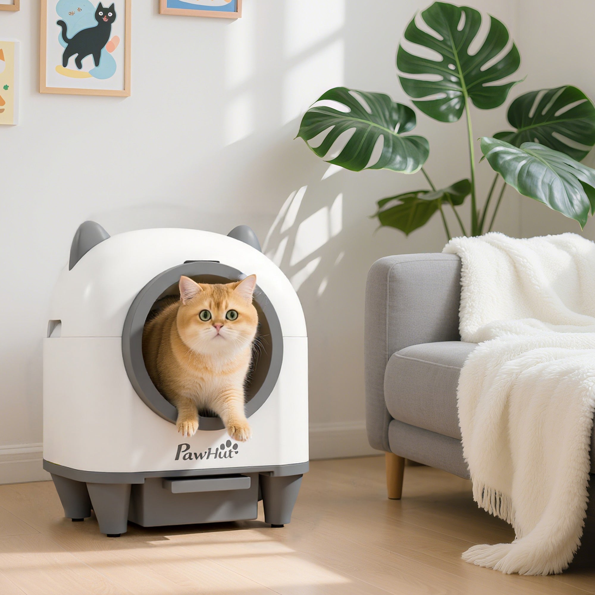 Automatic Self-Cleaning Cat Litter Box with App Control-DECOROLALA