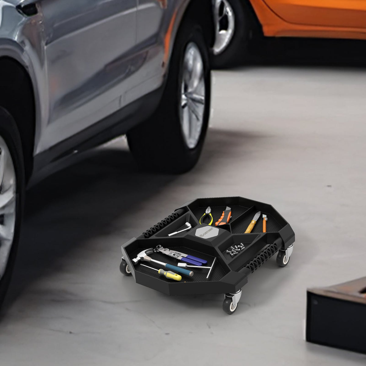 Automotive Rolling Tool Creeper with 4 Swivel Casters and 30 lbs Weight Capacity-Black-Garages-DECOROLALA