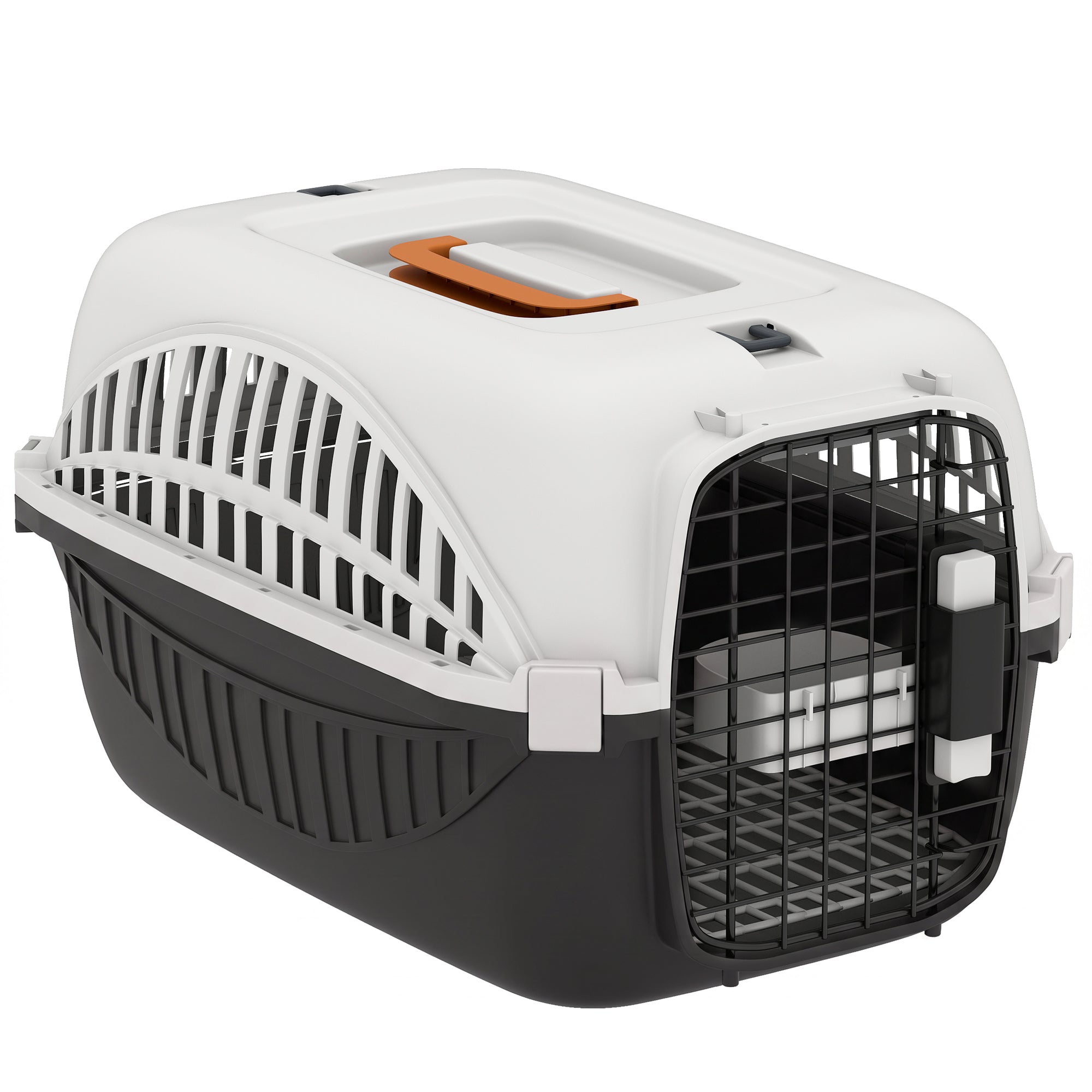 Airline Approved Pet Carrier for Mini Dogs and Cats with Steel Wire Door, Water Bowl, for Car, Airplane, Outdoor, Balck