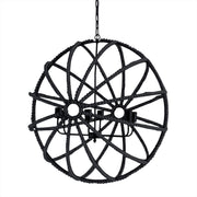 Ava II (35"x36") Metal and Wooden Bead Six Bulb Chandelier-Chandeliers-DECOROLALA