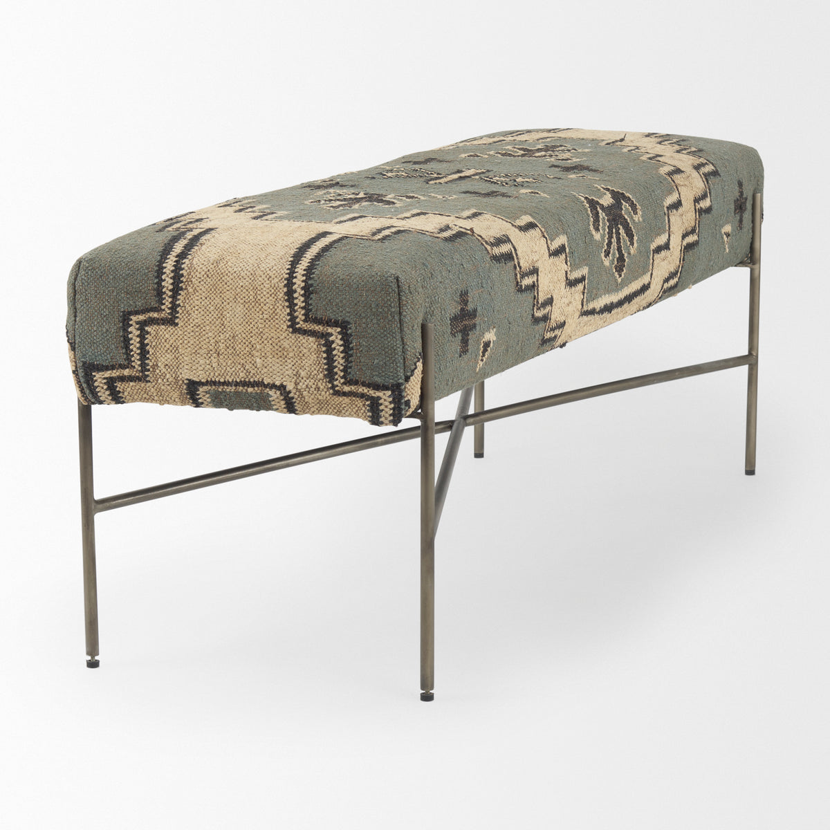 Avery I 55L x 17W Multi Colored Upholstered Patterned Seat Accent Bench-Benches-DECOROLALA