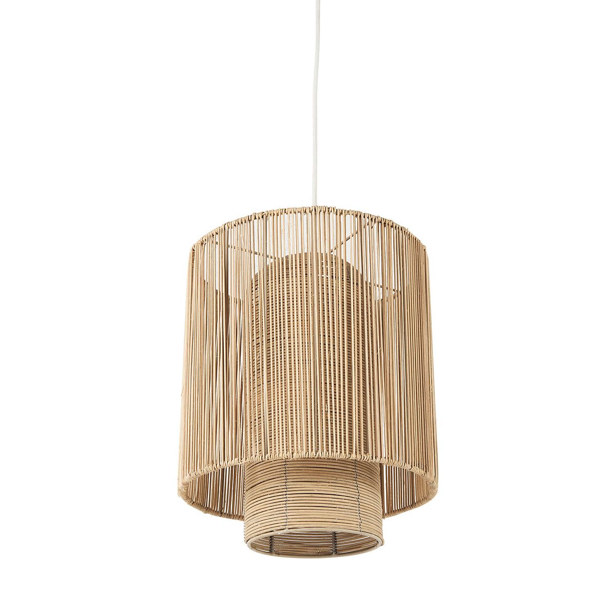 Aviario 14.2 L x 14.2 W x 14.2 H Natural Cane Cylindrical Pendant Light-Pendant Lighting-DECOROLALA