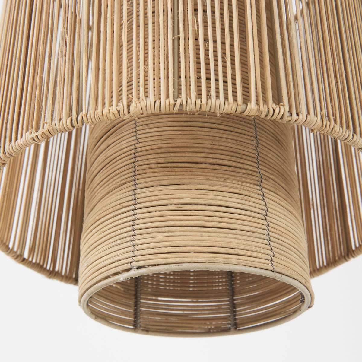 Aviario 14.2 L x 14.2 W x 14.2 H Natural Cane Cylindrical Pendant Light-Pendant Lighting-DECOROLALA