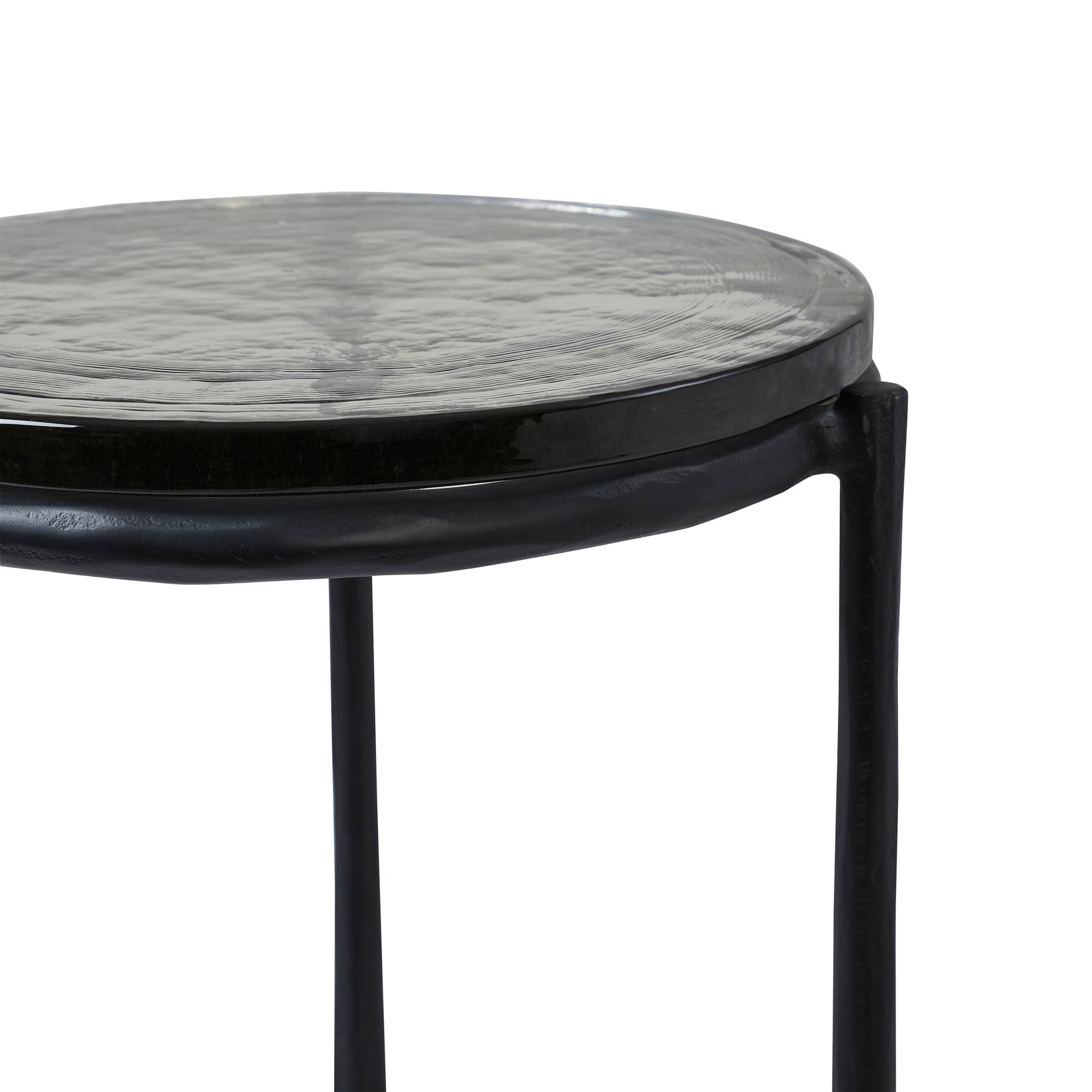 Avila Indoor Cast Aluminum Side Table, Black-End Table-DECOROLALA