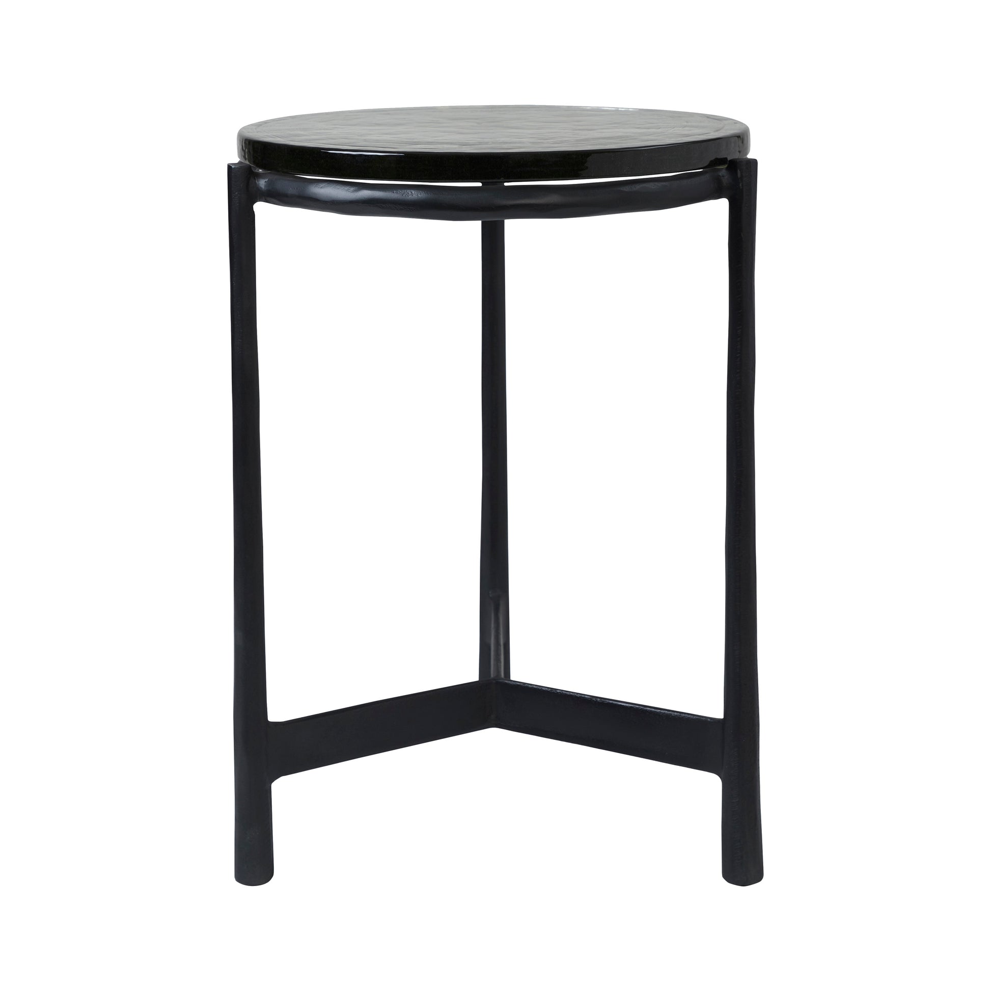 Avila Indoor Cast Aluminum Side Table, Black-End Table-DECOROLALA