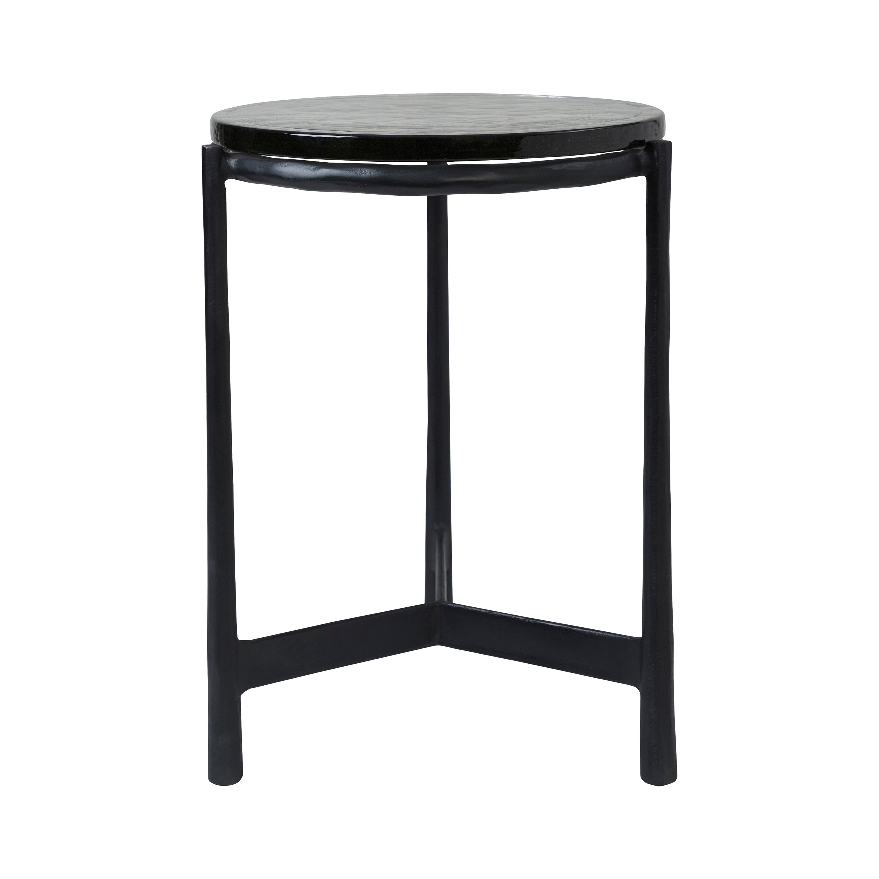 Avila Indoor Cast Aluminum Side Table, Black-End Table-DECOROLALA