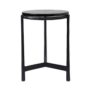 Avila Indoor Cast Aluminum Side Table, Black-End Table-DECOROLALA