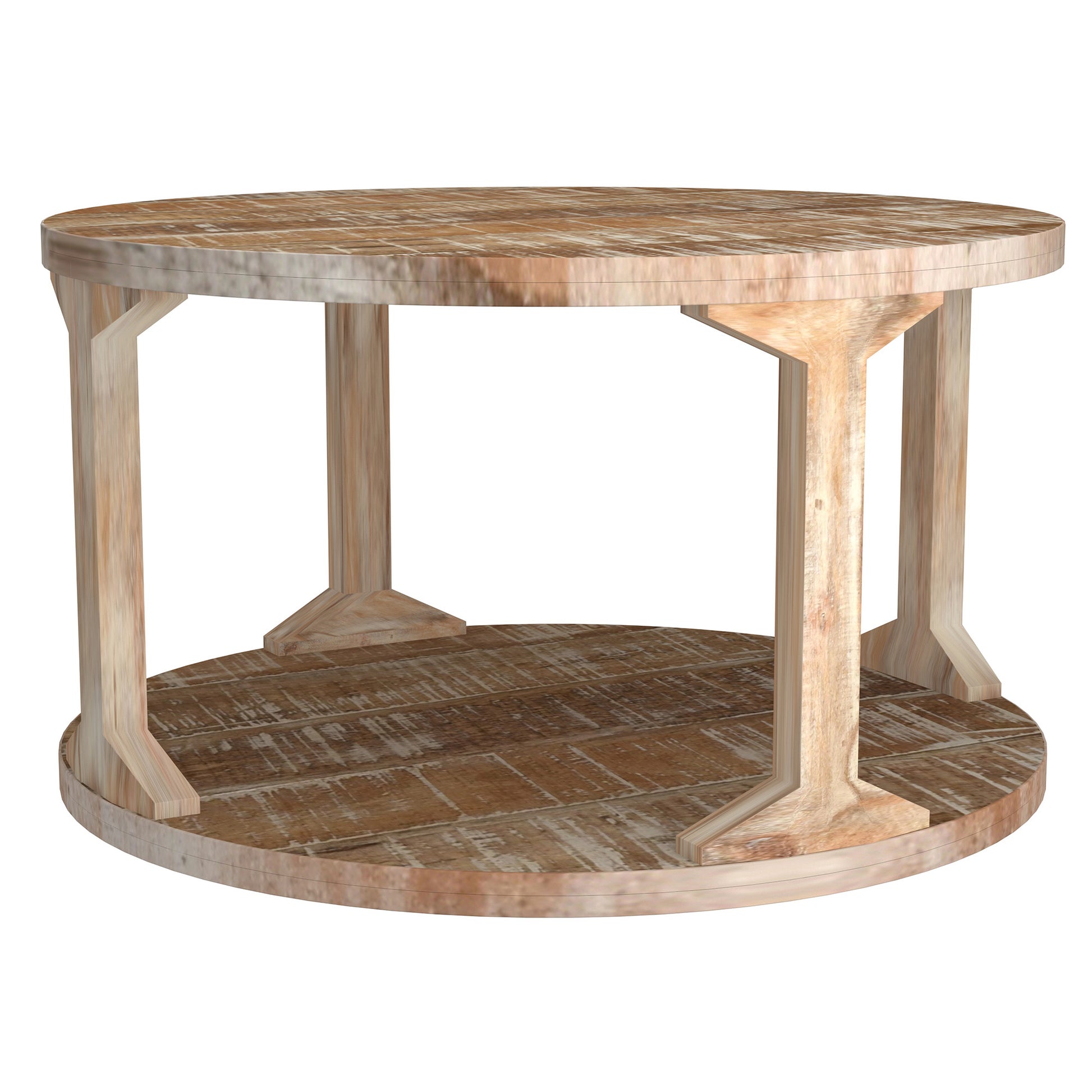 Avni Coffee Table - Distressed Natural Solid Mango Wood-Coffee Table-DECOROLALA