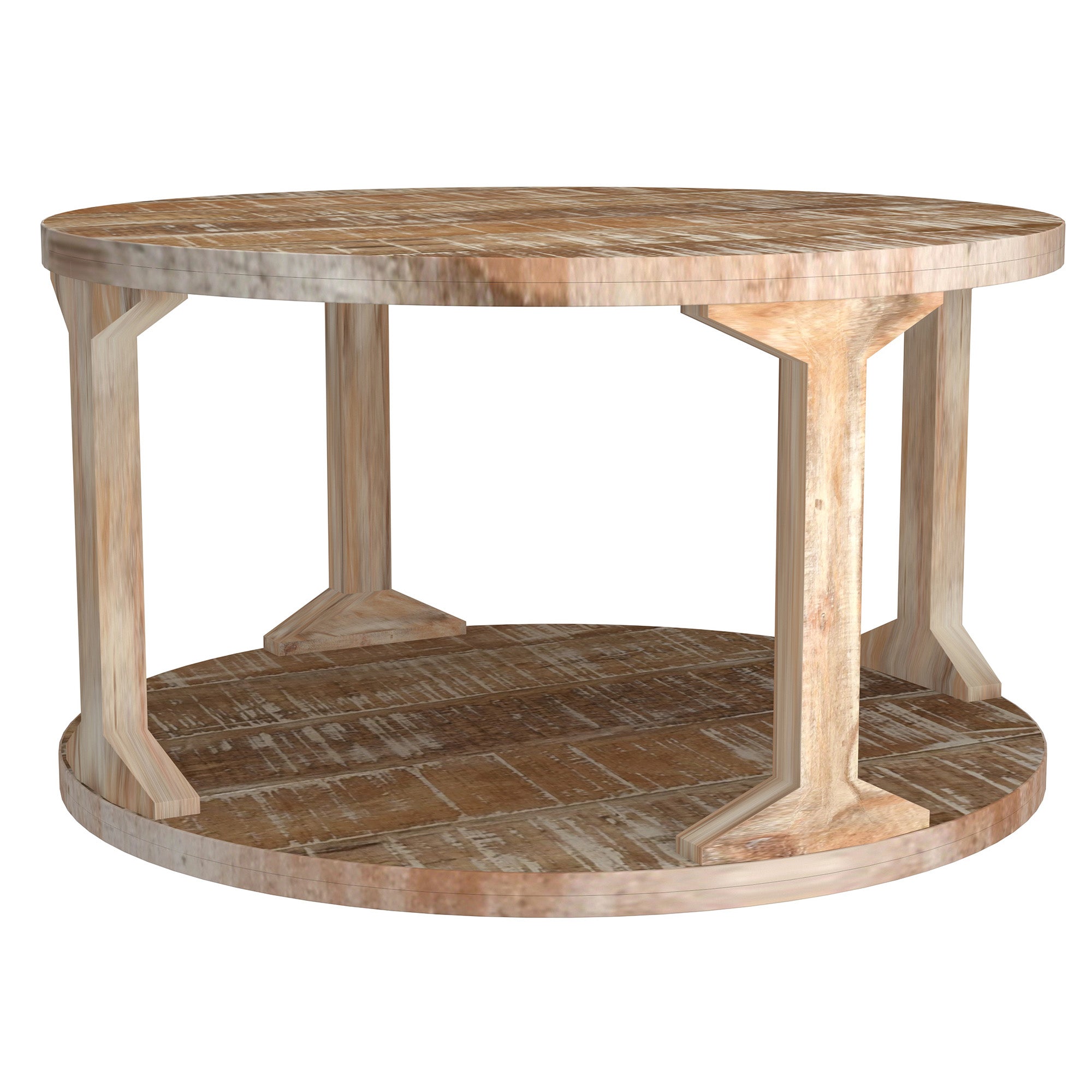 Avni Coffee Table - Distressed Natural Solid Mango Wood-Coffee Table-DECOROLALA