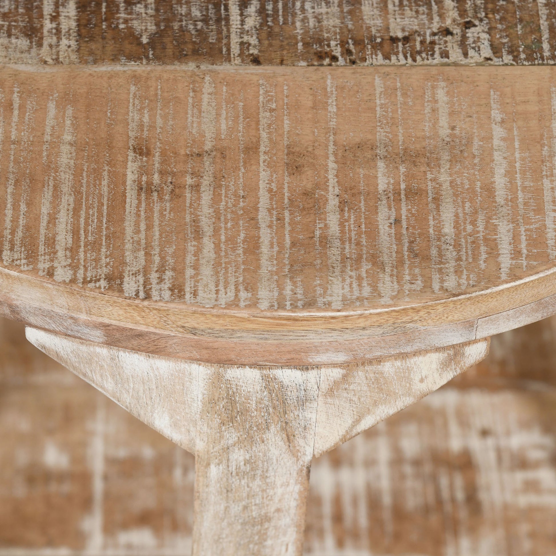 Avni Coffee Table - Distressed Natural Solid Mango Wood-Coffee Table-DECOROLALA