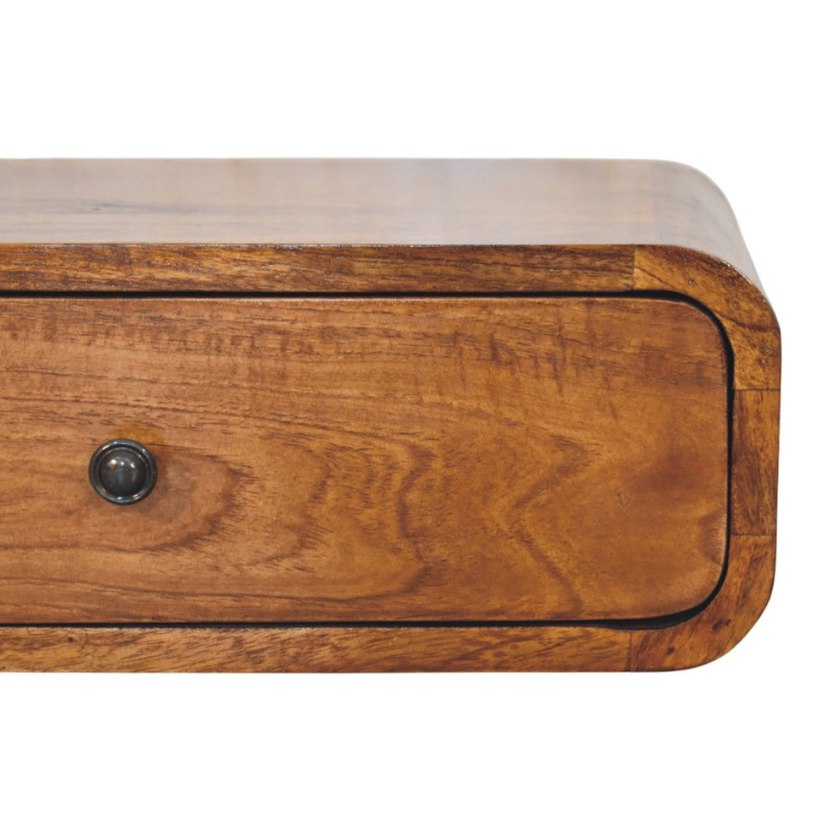 Avora Wall-Mounted Nightstand - Chestnut Solid Mango Wood-Nightstands-DECOROLALA