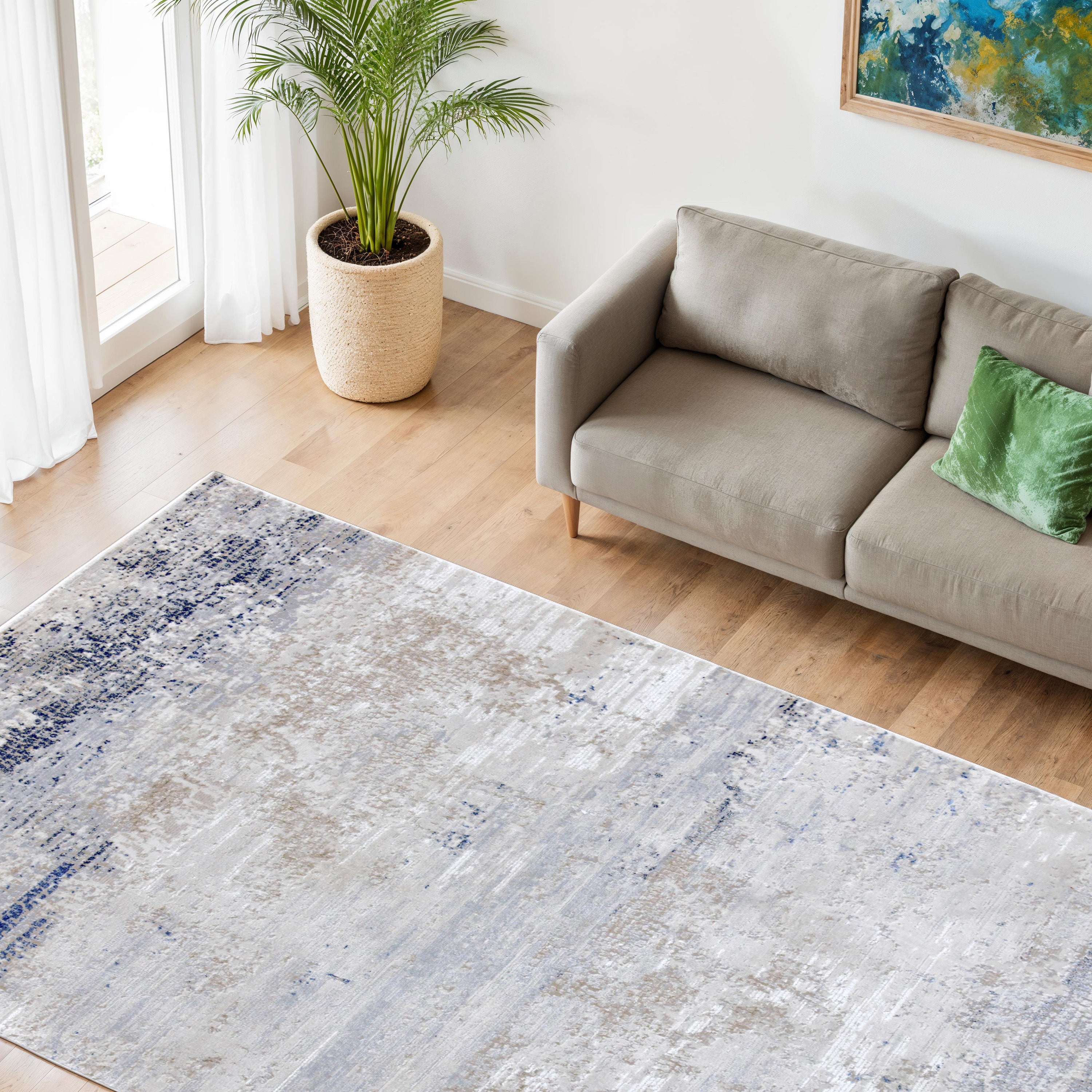 Aya Blue Area Rug-DECOROLALA