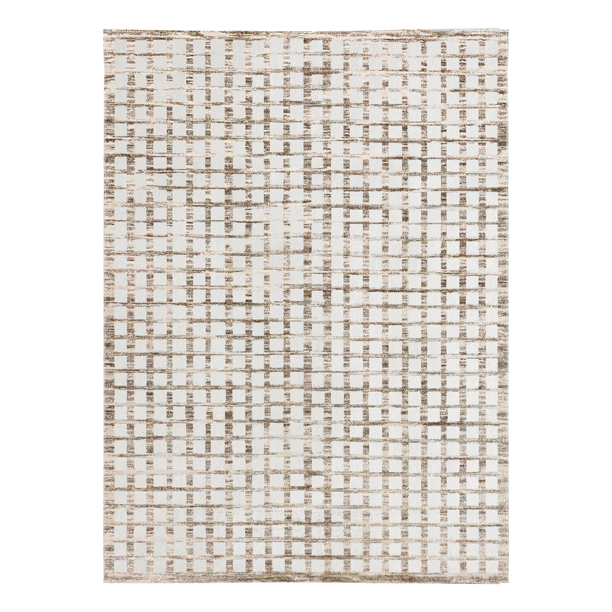 Aya Brown and Beige Geometric Carpet-DECOROLALA