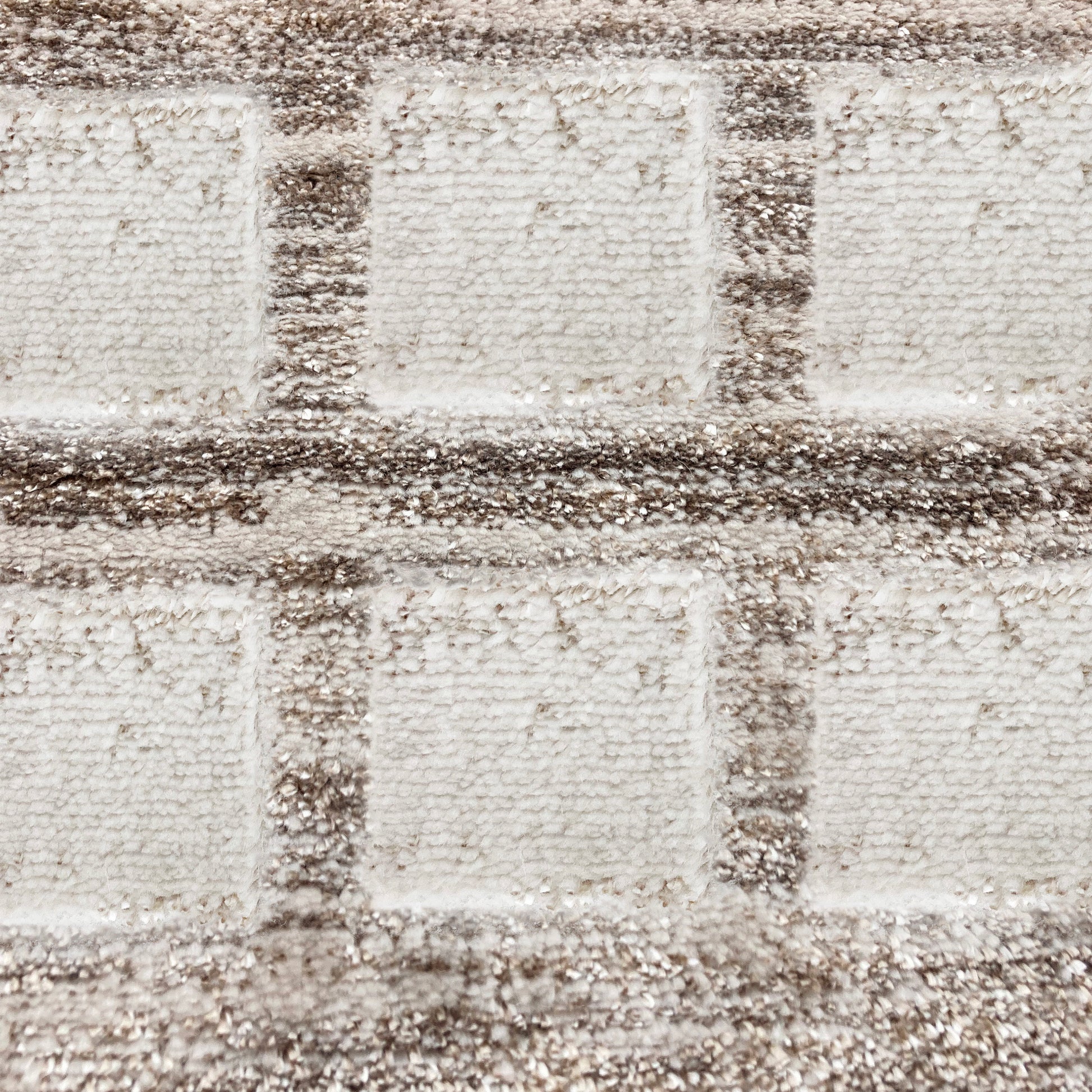 Aya Brown and Beige Geometric Carpet-DECOROLALA