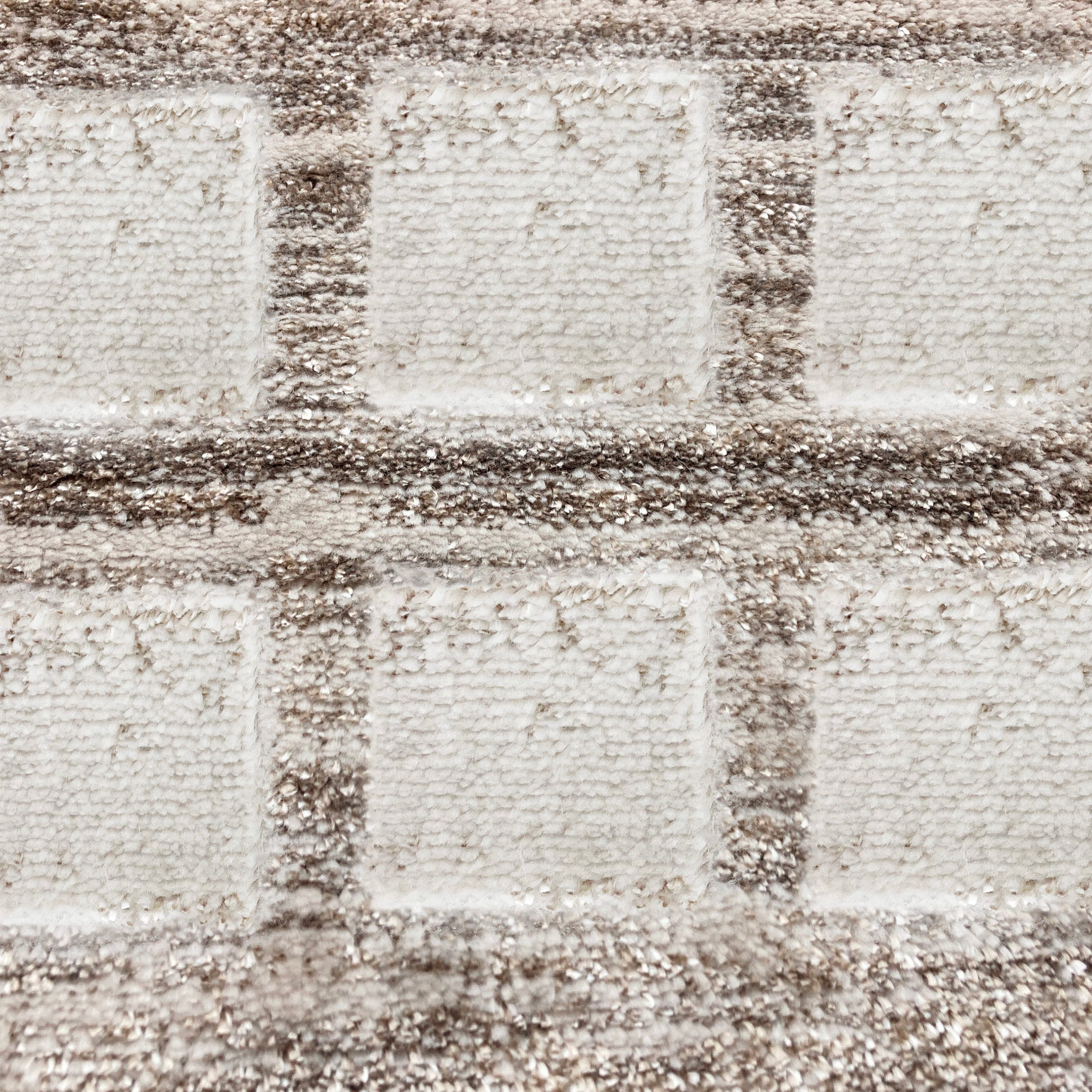 Aya Brown and Beige Geometric Carpet-DECOROLALA