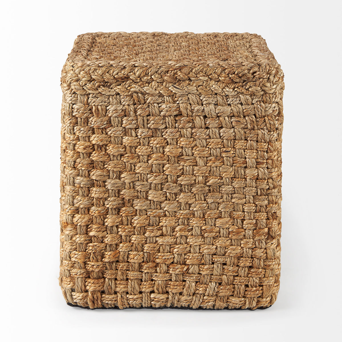 Aylin 16.5" Square Brown Jute Pouf-Poufs-DECOROLALA