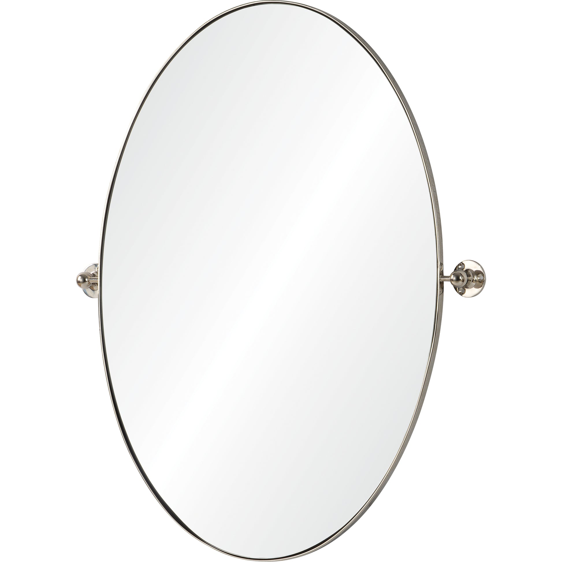 Azalea 24" Tall Oval Wall Mirror, Grey-Mirror-DECOROLALA