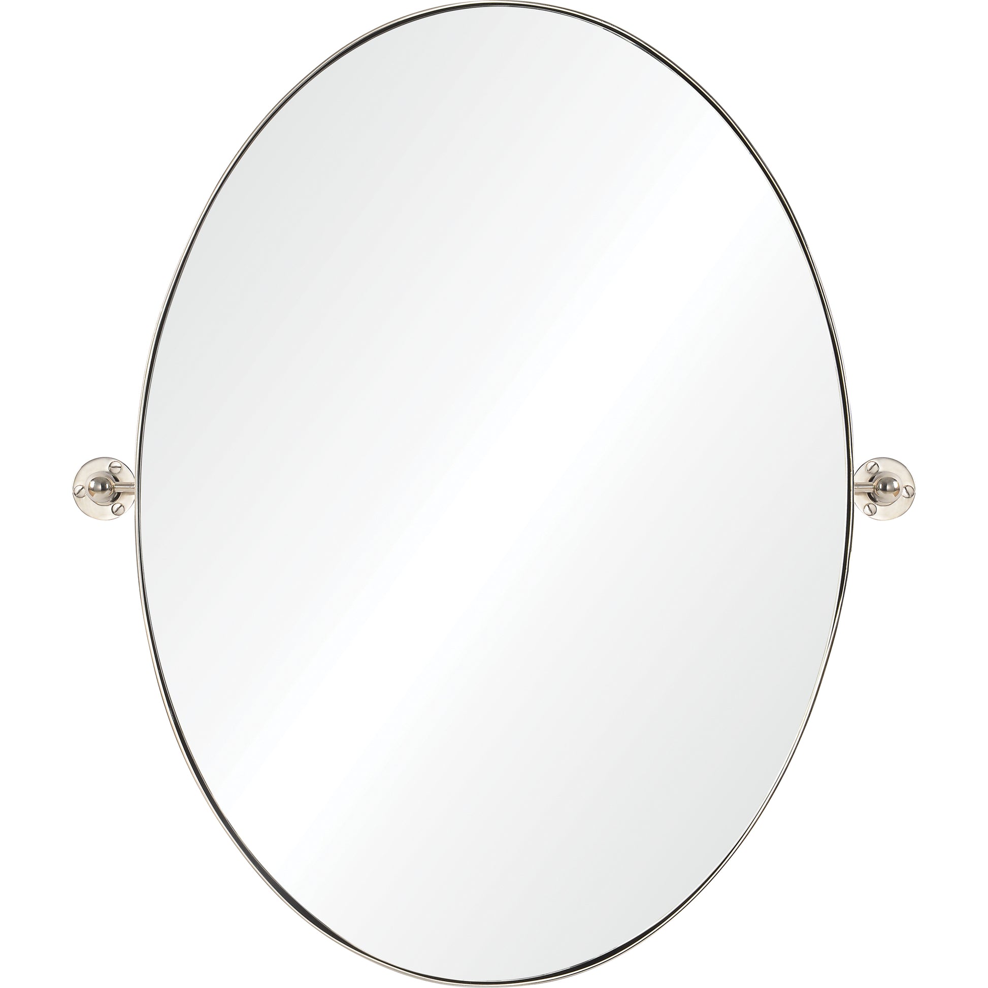 Azalea 24" Tall Oval Wall Mirror, Grey-Mirror-DECOROLALA