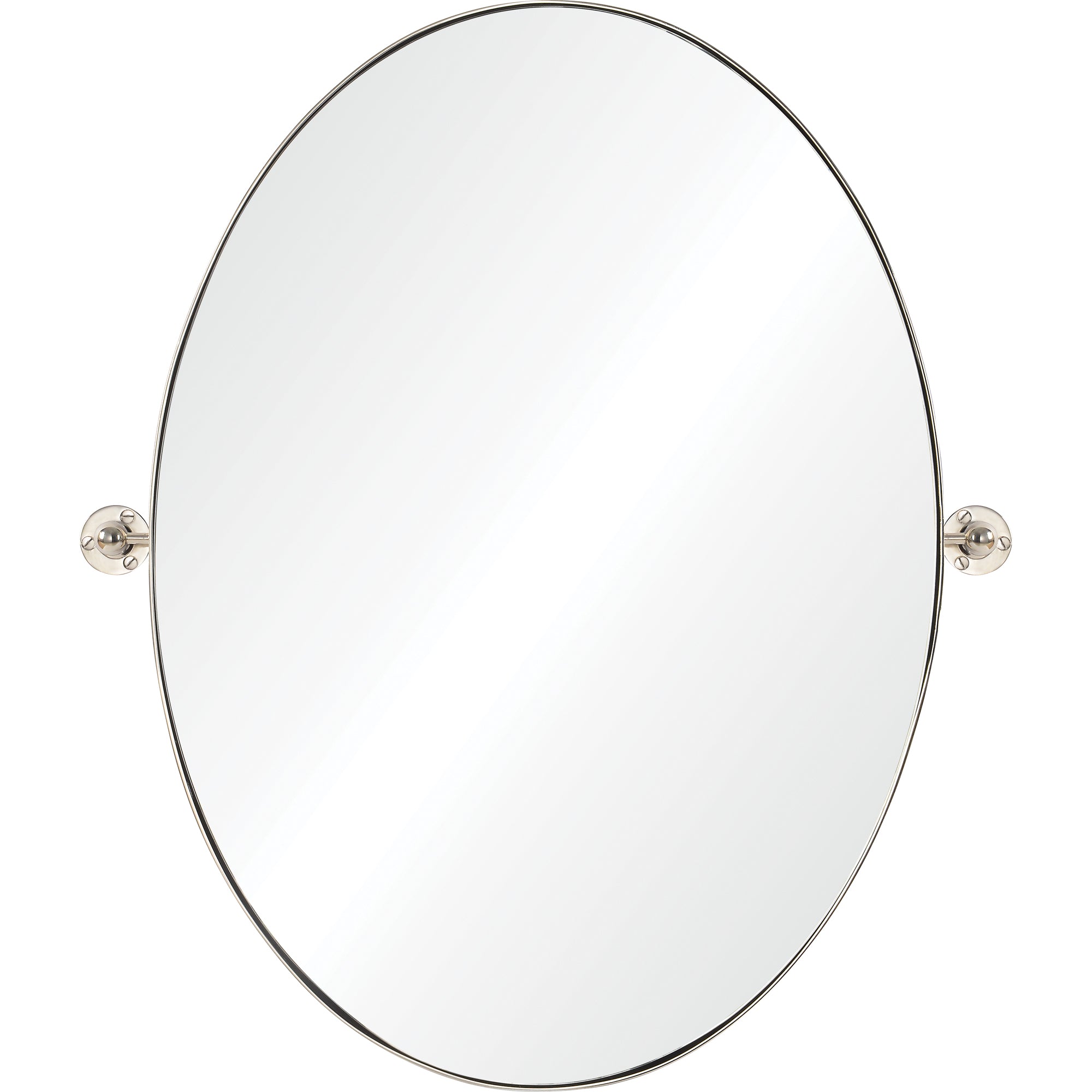 Azalea 24" Tall Oval Wall Mirror, Grey-Mirror-DECOROLALA