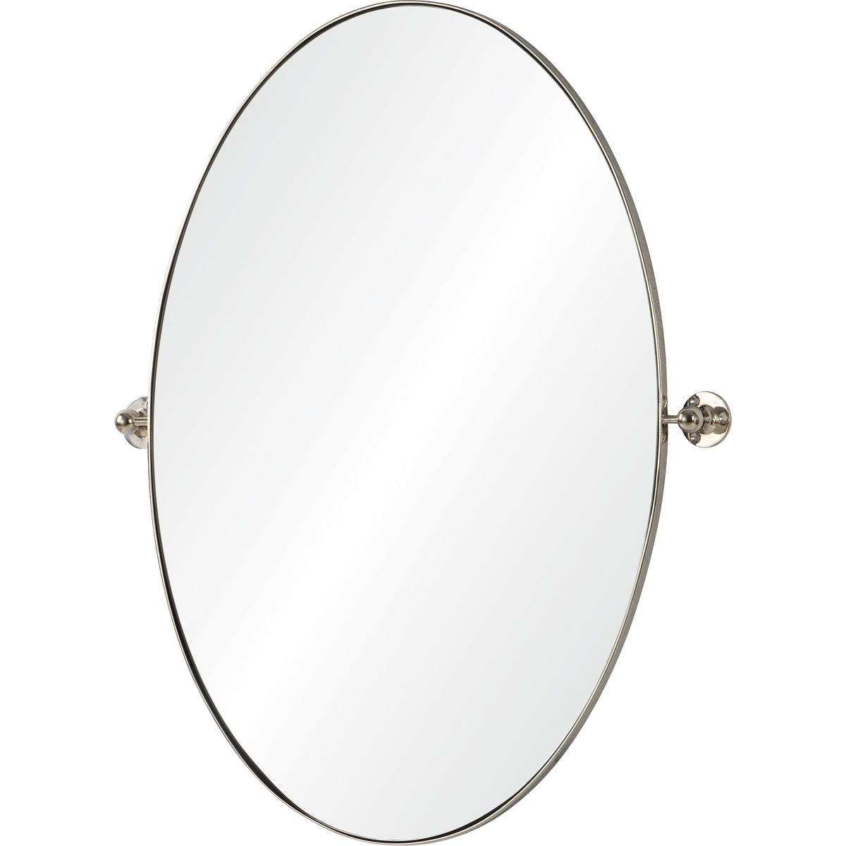 Azalea 24" Tall Oval Wall Mirror, Grey-Mirrors-DECOROLALA