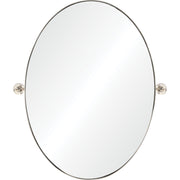 Azalea 24" Tall Oval Wall Mirror, Grey-Mirrors-DECOROLALA