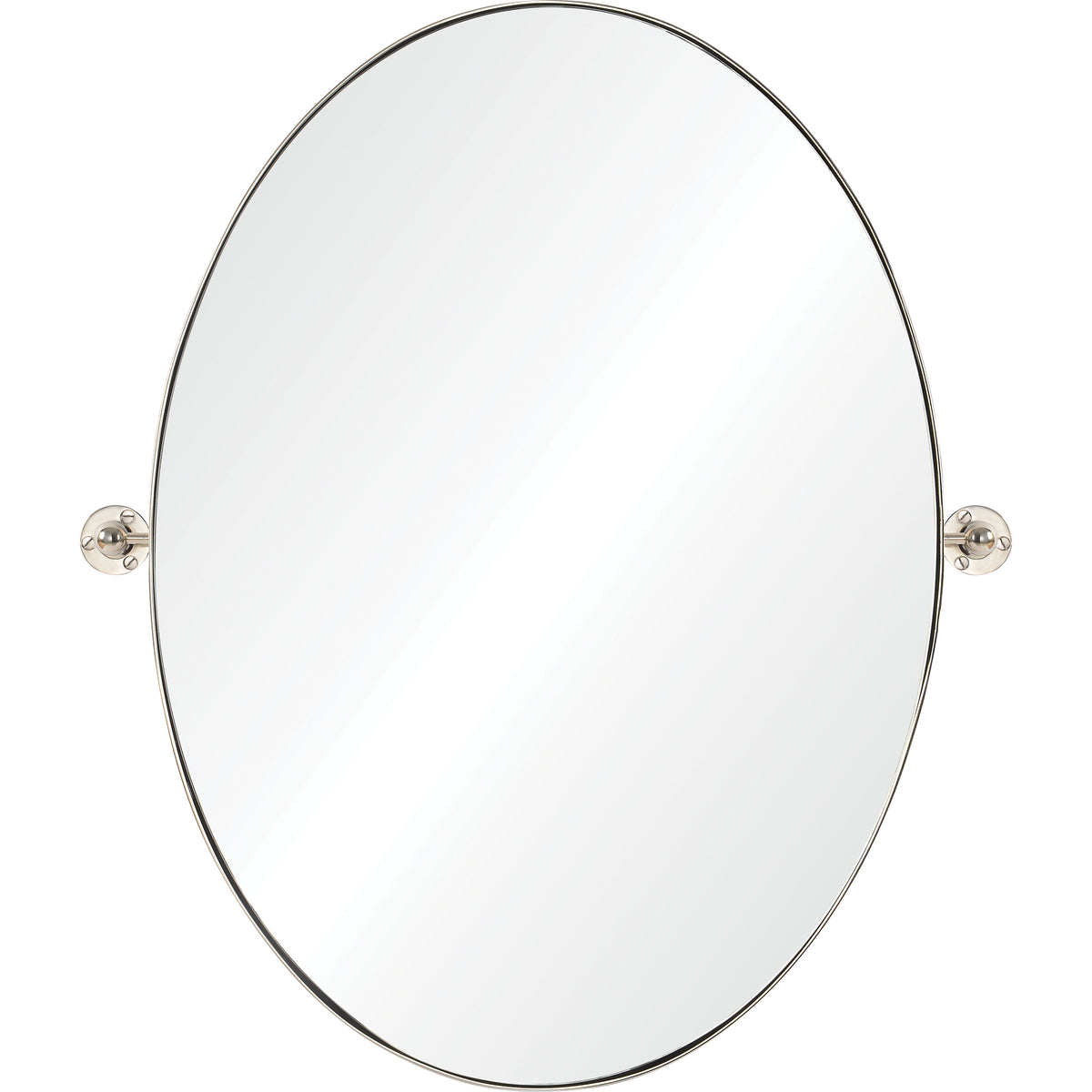 Azalea 24" Tall Oval Wall Mirror, Grey-Mirrors-DECOROLALA