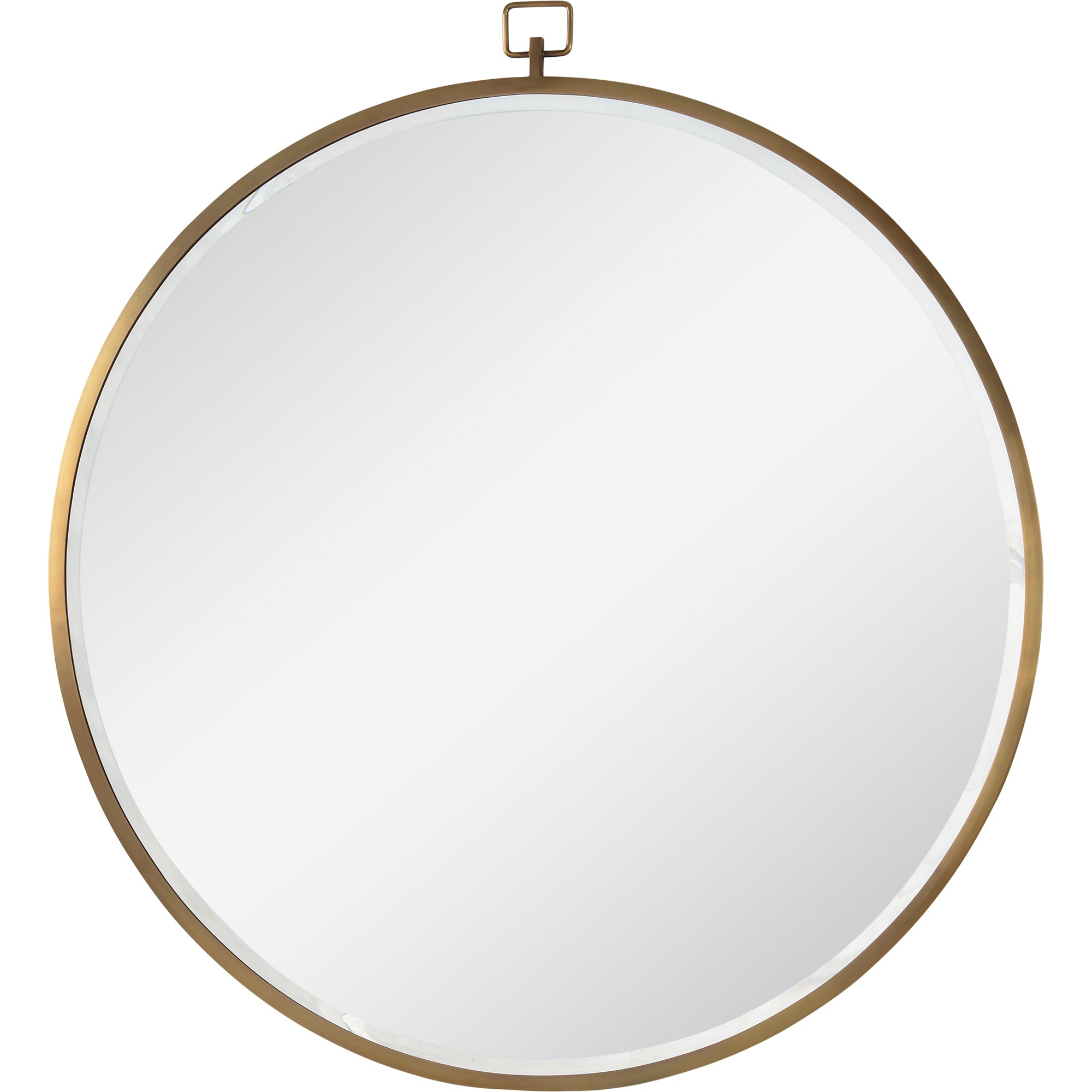 Azam 34" Tall Round Wall Mirror, Yellow-Mirror-DECOROLALA