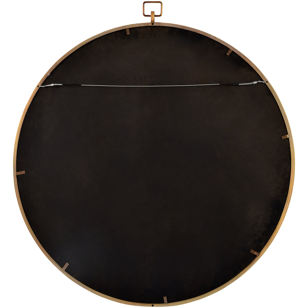 Azam 34" Tall Round Wall Mirror, Yellow-Mirrors-DECOROLALA