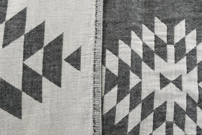 Aztec Black Turkish Towel 40x70 Double Sided-Turkish Towel-DECOROLALA