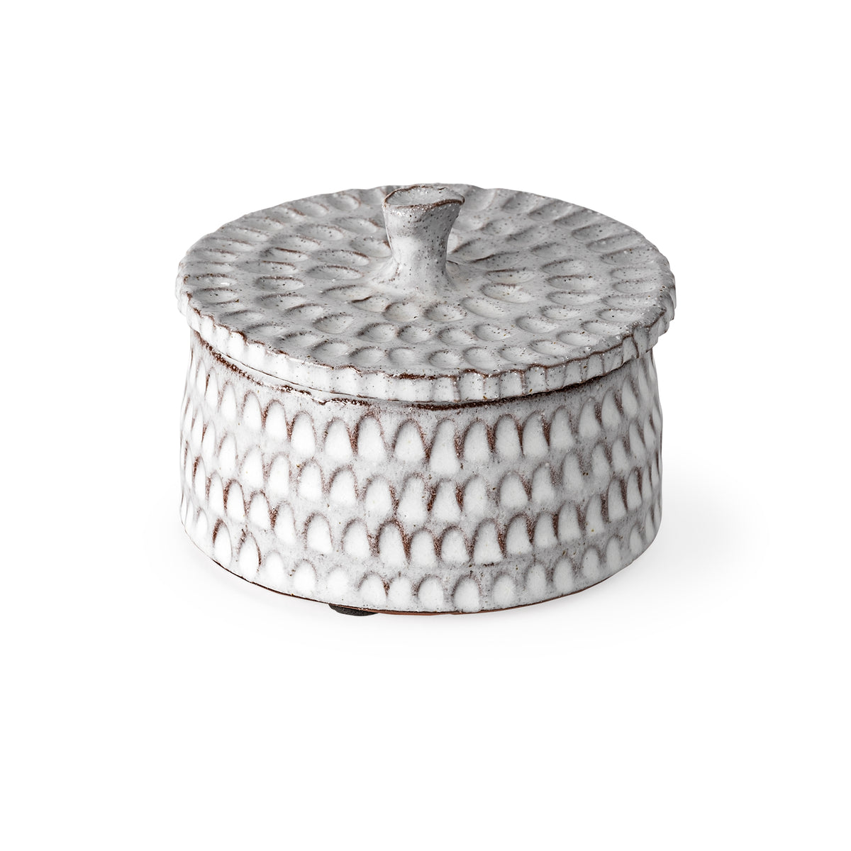 Azul (Small) 5L x 5W Gray Ceramic Detailed Decorative Box-Bowls-DECOROLALA