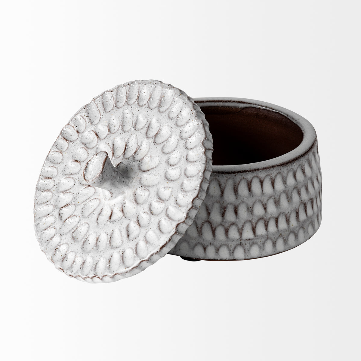 Azul (Small) 5L x 5W Gray Ceramic Detailed Decorative Box-Bowls-DECOROLALA