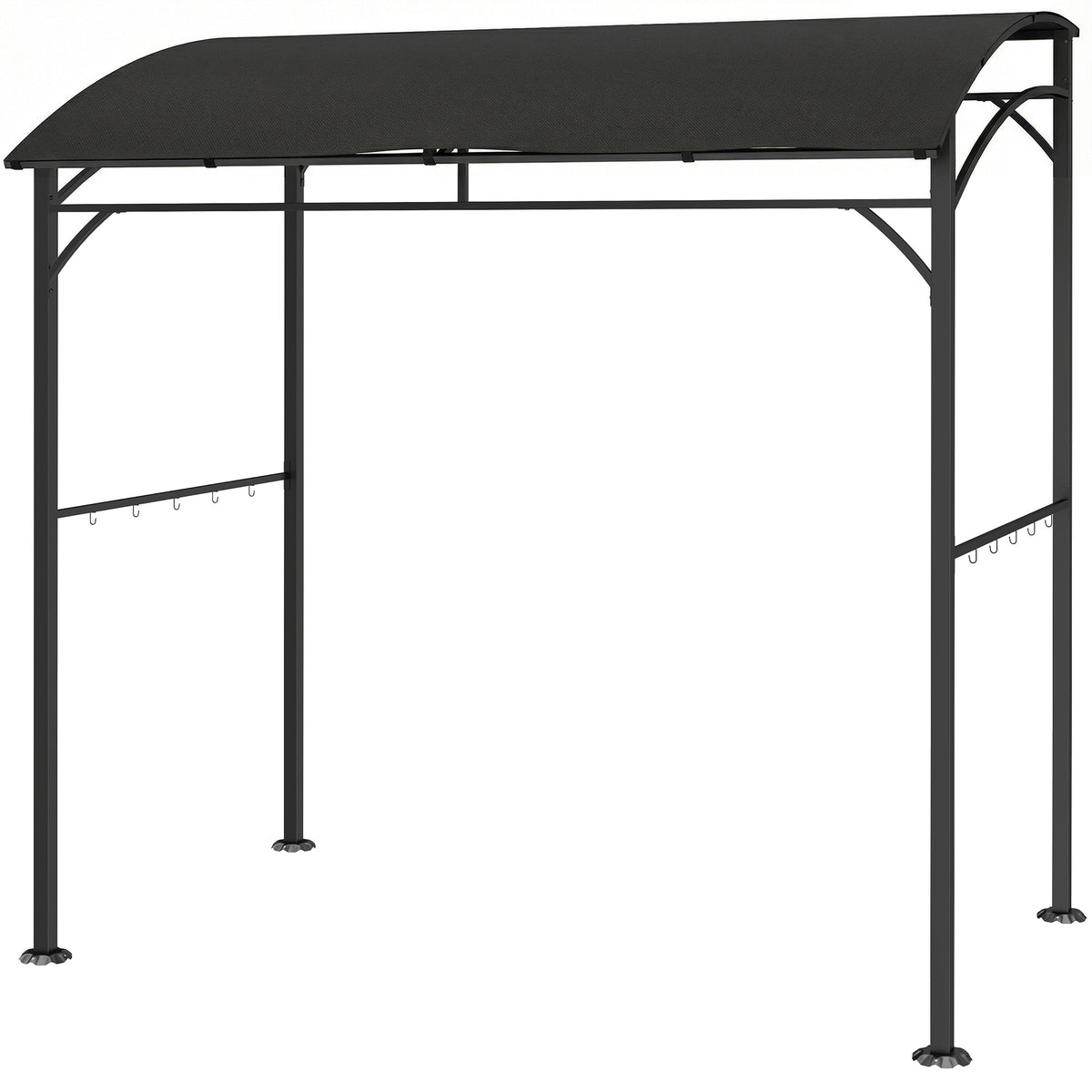 7' x 5' BBQ Grill Gazebo - Black Steel Frame Canopy