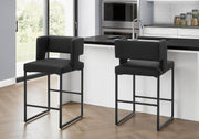 BARSTOOL - 2PCS / 36"H / BLACK PU / METAL COUNTER HEIGHT-DECOROLALA