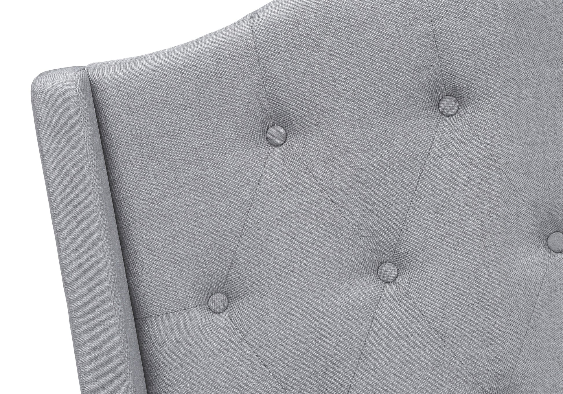 BED - QUEEN SIZE / GREY LINEN WITH CHROME METAL LEGS-Standard Beds-DECOROLALA