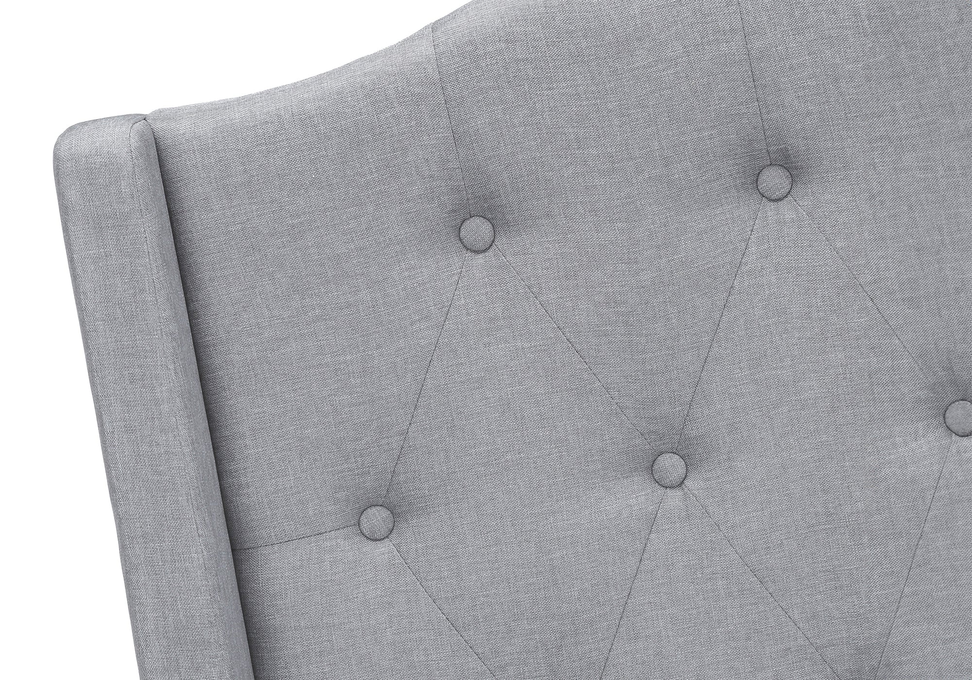 BED - QUEEN SIZE / GREY LINEN WITH CHROME METAL LEGS-Standard Beds-DECOROLALA