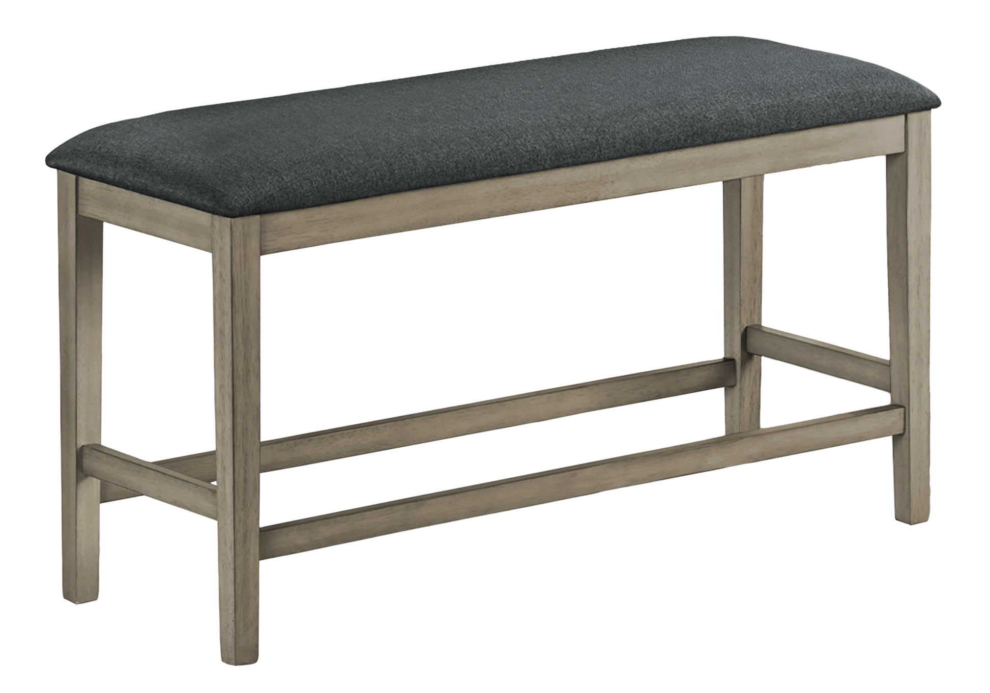BENCH - 46"L / ANTIQUE GREY / BLACK FABRIC SEAT-Benches-DECOROLALA