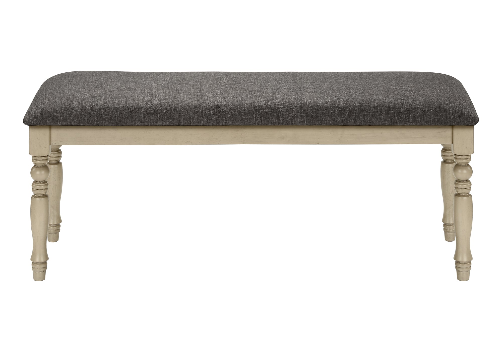 BENCH - 48"L / ANTIQUE GREY / GREY FABRIC-Benches-DECOROLALA