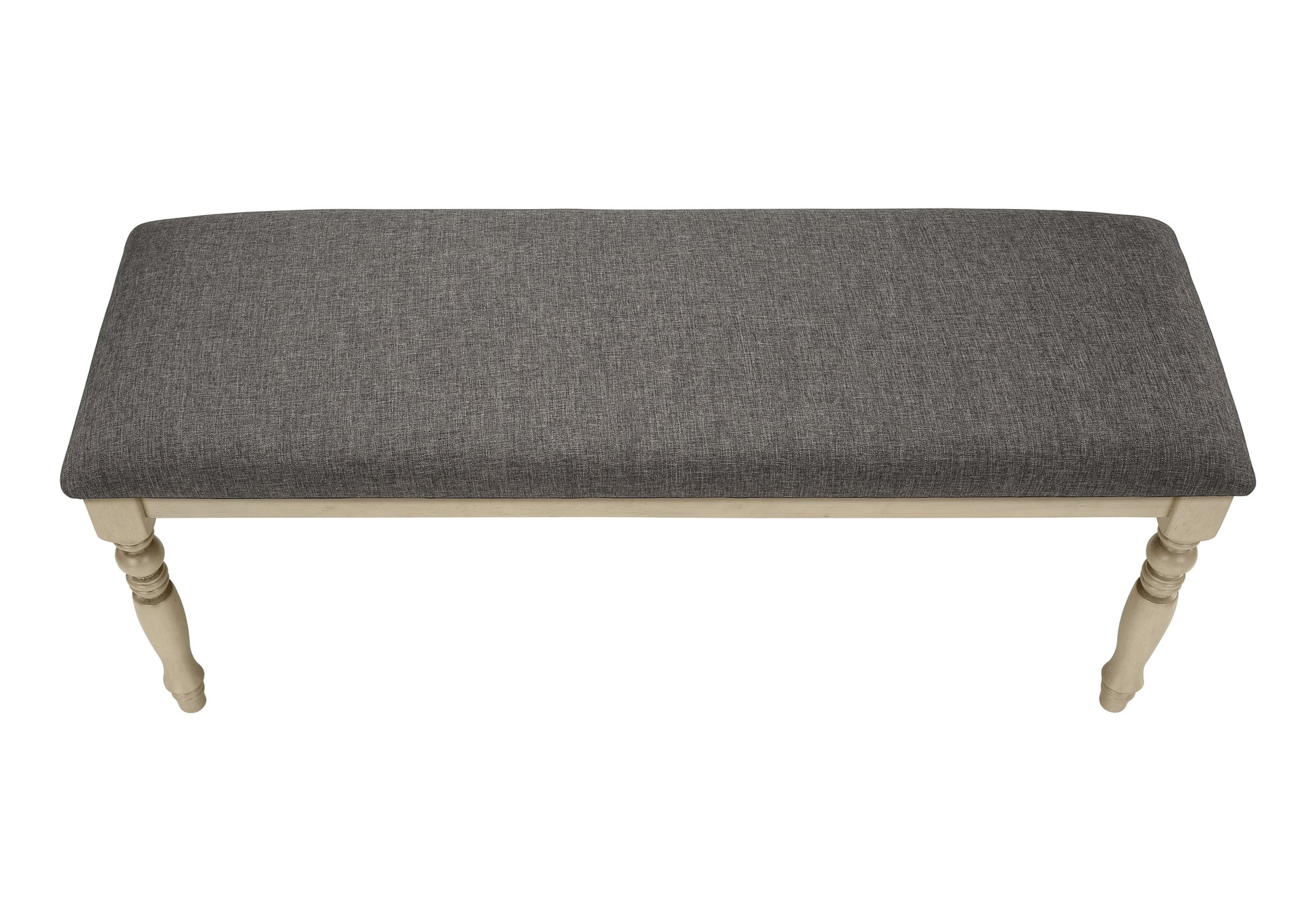 BENCH - 48"L / ANTIQUE GREY / GREY FABRIC-Benches-DECOROLALA